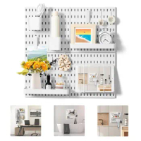 Pegboard Combination Wall Organizer Kit 4 Pieces Pegboards and 16 Accessories Modular Hanging Wall Mount Display Peg Board Panel