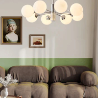 Bauhaus living room chandelier retro simple medieval study restaurant lighting creative magic bean lamp