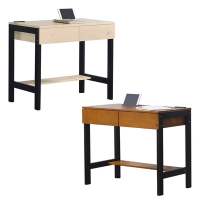Boden-貝德2.9尺工業風實木二抽書桌/工作桌(兩色可選)-88x50x75cm