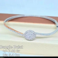 Gelang Bangle Diamond Looks Bulat Emas Putih 750 kadar 17k 7,88gr-D5,4