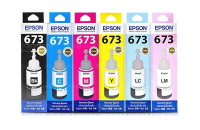 EPSON T6731+T6732+T6733+T6734+T6735+T6736原廠盒裝墨水T673(1組6色) 適用:L800/L805/L1800
