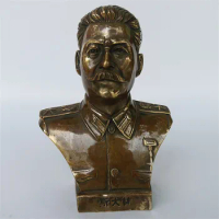 17CM TALL Stalin bronze statue # TOP Collection # Soviet Socialist Republics Russia Joseph Stalin leader old statue Decoration