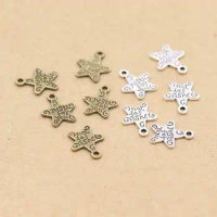 (20 pieces/pack) DIY jewelry Retro accessories bracelet necklace alloy fittings "Just for you" Five-pointed star Charms