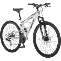 Impasse Full Suspension Mountain Bike, Men and Women, 18-Inch Aluminum Frame, 29-Inch Wheels, Front and Rear Disc Brakes, Twist