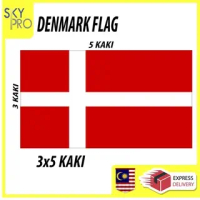 1 PC DENMARK FLAG 3x5 FEET KAKI / BENDERA NEGARA DENMARK FLAGS