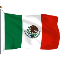 Mexico Mexican Flag | 3x5 Ft | LiteWeave Series Printed 100D Polyester | Country Flag, Vibrant Colors, Brass Grommets
