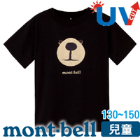 【Mont-Bell 日本 兒童 WIC.T 熊臉短袖排T《黑130~150》】1114257/春夏款/短袖/T恤/休閒衫/圓領衫