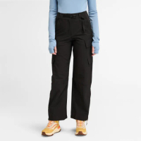 【Timberland 官方旗艦】女款黑色工裝口袋長褲(A5ZFU001)