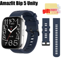 For Amazfit Bip 5 Unity Strap Smart watch Silicone Band women men Soft Sports Wristband Bracelet Screen Protector Film
