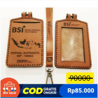 UDMS ID CARD HOLDER KULIT CUSTOM / NAME TAG ID CARD LOGO BSI / GANTUNGAN ID CARD KULI