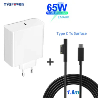 PD USB Type C Charger for Microsoft Surface Pro 6/5/4/3 Go Book Tablet Compatible 15V/12V 4A 3A 2.58A 65W 44W PD Charging Cable