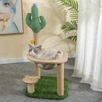 Sisal Cat Tree Cactus Style Scratching Post Cats With House Funny Toy Cat Scratch Post Kitty Cat Tower