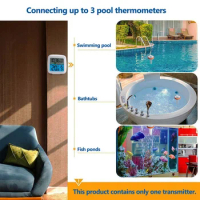Pool Thermometer Wireless Floating Easy Read, Digital Pool Thermometers, For Swimming Pool, Bathtub, Fish Tank Easy To Use