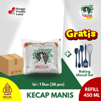 [FREE BAKING UTENSIL SET] Cap Anggur Kecap Manis Reguler 450ml (Bantal) - 1 Karton