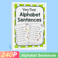 240P kids Alphabet Sentence books In English Practice Workbook Reading phonics Books for baby children learning English toys