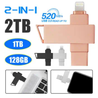 2TB Lightning USB 3.0 Flash Drive For Iphone ipad Android 128GB 2TB Pen Drive OTG Pendrive 2 in 1 Memory Stick for ios Computer