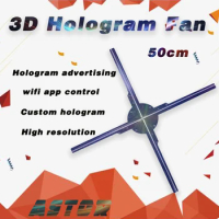 50cm 3D hologram fan 3D led hologram display wifi app control with cover and tripod 3D led fan custom hologram outdoor display