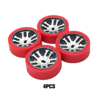 4pcs Drift Tire Tyre Metal Wheel Rim For 1/28 Wltoys 284131 K969 1:28 RC Car Upgrades Parts