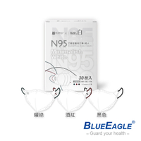 【藍鷹牌】N95醫用立體型成人口罩極簡白系列 三色綜合款 30片x3盒 (三款可選)