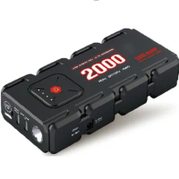 Updated 80000mah 2000A Peak Jump Starter LED Flashlight Power Bank Auto Battery Supply Phone Power Clamps For 12V Car Boat