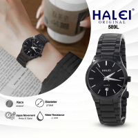 HALEI IND 589 L - Bergaransi Jam Tangan Cewek Tali Rantai Ada Tanggal Jamin Anti Air
