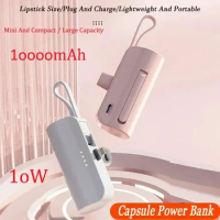 10000mAh Mini Wireless Power Bank LargeCapacity Plug and Play Fast Charging EmergencyExternal PowerBank for Huawei IPhone Type-c