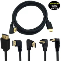 4K HDMI-compatible 2.0 Cable 90/270 Degree Angle HDTV Cable 15CM 0.6M 1.8M 1080P 3D For TV PC Projector PS3 4 Ultra 3D Computer