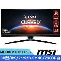 MSI 微星 MEG381CQR Plus 38型 175Hz IPS曲面電競螢幕(2300R/1ms/G-SYNC)