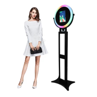 Selfie iPad Photo Booth Machine Wedding Ring Light Portable Ipad 360 Photo Booth LCD Display