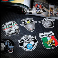 Vintage Car Styling Scooter Stickers Reflective Motorcycle Racing Sticker Helmet Vinyl Decals For PIAGGIO VESPA Dirt Bike