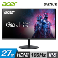 【Acer 宏碁】SA272U E 27型 IPS 2K 100Hz 超薄窄邊框螢幕【三井3C】