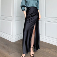 20MM 100% Mulberry Silk Skirt Women Dress Long Summer Sexy Bag Hip Skirt Real Silk Casual Dress