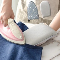 Hand-Held Mini Ironing Pad Resistant Glove Sleeve Ironing Board Holder for Clothes Garment Steamer Portable Protective Mat
