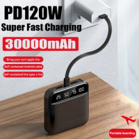 New Years Large Sale 30000mAh Magnetic Wireless Charger Power Bank 120W Mini Powerbank For iPhone Samsung Huawei Fast Charging