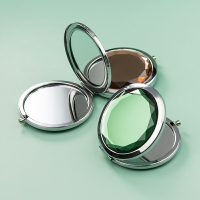 簡約多色化妝鏡創意迷你隨身補妝鏡雙面小圓鏡可愛少女手持梳妝鏡