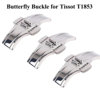 Butterfly deployment watch band buckle metal silver stainless steel watch strap clasp button accessories for Tissot t1853
