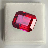 Ruby Natural Emerald Cut VVS Loose Gemstones for Jewelry Accessories and Jewelry Making High Quality Gemstones Passed UV Test