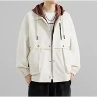 MND jaket musim dingin katun american dril terbaru hodie katun plice tebal hangat Off-white M