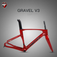 Twitter Gravel V3 Carbon Road Gravel Bike Frameset Disc Brake Thru Axle 12x100 12X142mm Inner Cable Routing Framesets