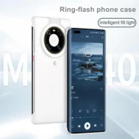 For Huawei Mate40 Pro Ring Light Case Camera Lighting Flash Phone Case Cover Lighting Up Funda for Mate 30 Pro P40 P30 Pro Shell