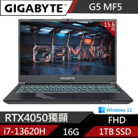 GIGABYTE 技嘉 G5 MF5-H2TW354KH15.6吋電競筆電 (i7-13620H/RTX4050 6G/144Hz/16G/1TB SSD/Win11 Home/FHD/)