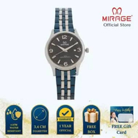 Mirage Jam Tangan Wanita Analog 8808 L Navy Lis Silver Original Stainless Plat Biru