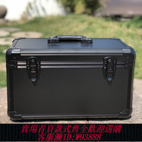 {臺灣公司貨 可打統編}大中號黑色鋁合金多功能手提儀器箱 航模雙控工具箱配隔板海綿