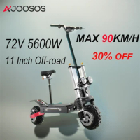 72V 5600W Dual Motor Electric Scooter 11'' Off-road Tire Max 80KM/H Two Wheels E Scooter for Adults Hydraulic Shock Absorption