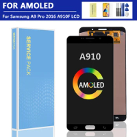 6.0" For AMOLED Display for SAMSUNG A910 LCD Screen Touch Digitizer A9 Pro 2016 A9100 A910F LCD Display Replacement