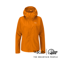 【RAB】 Downpour Eco Jacket 透氣防風防水連帽外套 女款 女款 橙橘 #QWG83