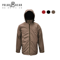 【POLAR BEAR】男WINDSTOPPER 3L 防風2合1格子刷毛拆帽外套