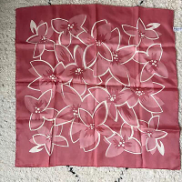 Vintage Totes Rain Scarf made in Japan abstract floral print pink peach
