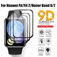 Protective Soft Glass For Huawei Watch Fit 2 Smartwatch Full Screen Protectors Film For Huawei Bnad 6 7 Honor Band 6 Cover Strap