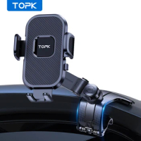 TOPK Car Phone Holder Mount for Dashboard, Upgraded Handsfree Cell Phone Stand Holder for Car Dashboard for Android Cell Phones